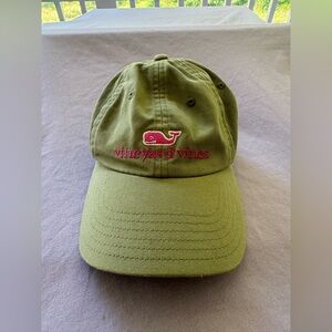 Vineyard Vines Green Hat with Pink Logo